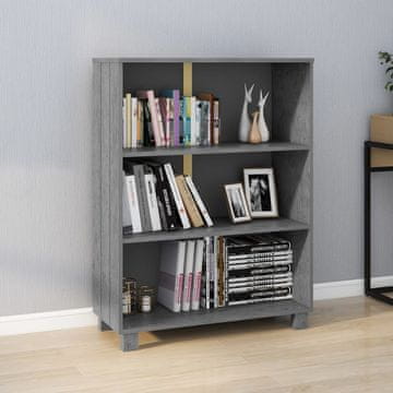Vidaxl HAMAR Biblioteka, tamnosiva, 85x35x112 cm, masivni bor
