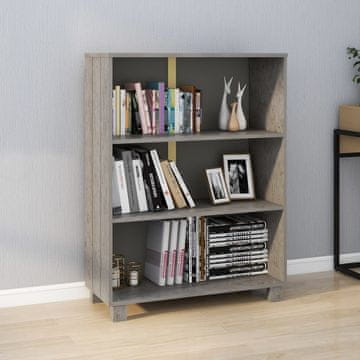 Vidaxl HAMAR Biblioteka, svijetlosiva, 85x35x112 cm, masivni bor