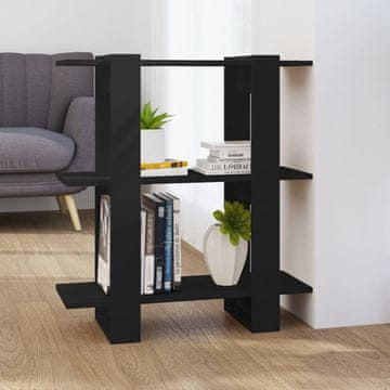 Vidaxl Polica za knjige/Pregrada crna 80x30x87 cm
