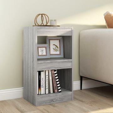 Vidaxl Polica za knjige/Pregrada, siva sonoma hrast, 40x30x72 cm
