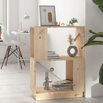 Vidaxl Polica za knjige/Pregrada 51x25x70 cm Masivno borovo drvo