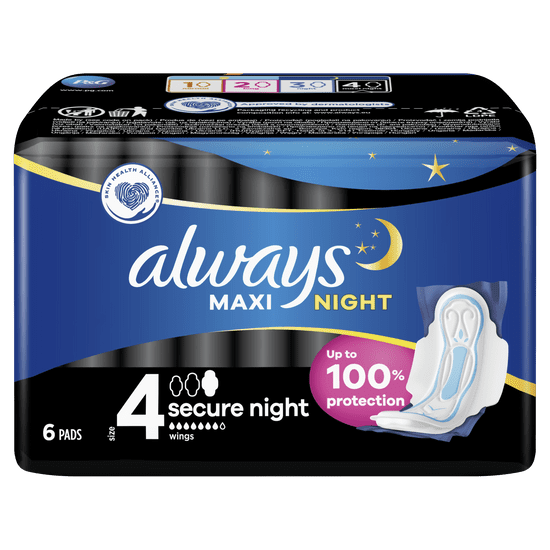 Always Maxi Night higijenski ulošci, 6 komada