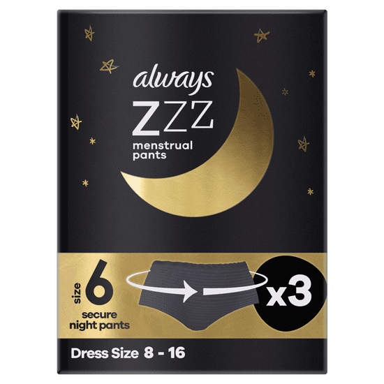 Always ZZZ menstrualne gaćice, Small/Medium, 3 komada