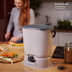 Skaza Bokashi Organko Essential kompostnik (15.3 L) + Base + posip 1 kg, siv