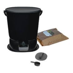 Skaza Bokashi Organko Essential kompostnik (15.3 L) + Base + posip 1 kg, črn