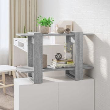 Vidaxl Polica za knjige/Pregrada, siva sonoma hrast, 80x30x51 cm