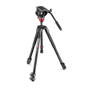 Manfrotto 500 fluidna video glava s aluminijskim video stativom od 190X (MVK500190XV) + BESPLATNI držač za telefon (MTWISTGRIPK