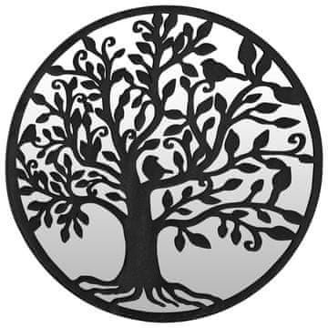 Vidaxl Ogledalo crno 60x2,5 cm željezno okruglo za unutarnju upotrebu