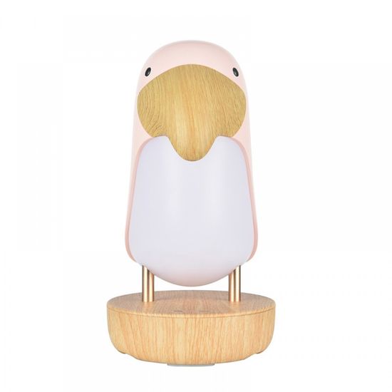 Rabbit&Friends Bird drvena svjetiljka, s Bluetooth zvučnikom, ružičasta