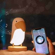 Rabbit&Friends Bird drvena svjetiljka, s Bluetooth zvučnikom, ružičasta