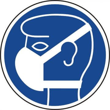 Label-Label Samoljepljiva naljepnica upozorenja - zaštita dišnih organa 100mm