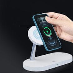 Tech-protect A12 3in1 MagSafe bežični punjač za telefon / AirPods / Apple Watch, bijela