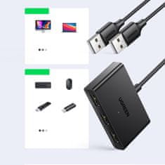 Ugreen CM409 Switch adapter 3x USB 2.0, crno