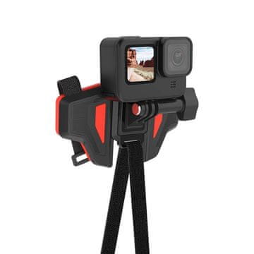 TELESIN Helmet Strap držač kacige za sportske kamere, crno/crvena