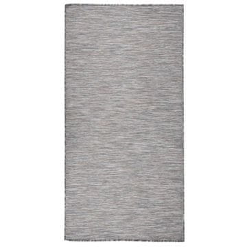 Vidaxl Vanjski tepih ravnog tkanja 100x200 cm smeđe-plave boje