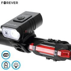 Forever BLG-200 LED komplet svjetala za bicikl, prednje i stražnje svjetlo, vodootporno