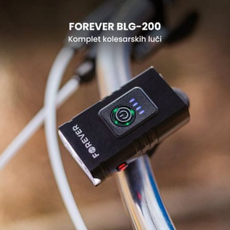  Forever BLG-200 komplet LED svjetala za bicikl, prednja i stražnja 