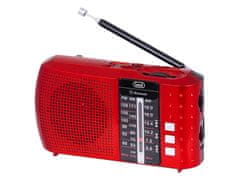 RA 7F20, Bluetooth, MP3, USB/MicroSD, punjiva baterija radio prijemnik, crveni