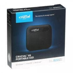 Crucial X6 SSD disk, 2 TB, vanjski, crni (CT2000X6SSD9)