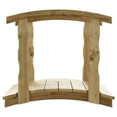 Vidaxl Vrtni most s ogradom od impregnirane masivne borovine