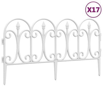 Vidaxl Rubnjaci za travnjak 17 kom bijeli 10 m PP