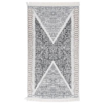 Vidaxl Tepih crno-sivi 120 x 180 cm pamučni