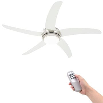 Vidaxl Stropni ventilator sa lampom 128 cm Bijeli