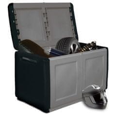 Vidaxl Vrtna kutija za pohranu 96 x 53 x 57 cm 230 L tamnosiva i crna