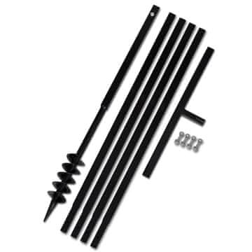 Vidaxl Bušilica za zemlju s ručkom 80 mm s produžnim cijevima 5 m čelična