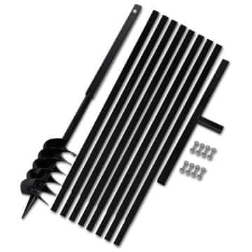 Vidaxl Ručna burgija za zemlju sa ručkom 120 mm i produžnom cijevi 9 m čelik