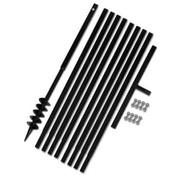 Vidaxl Bušilica za zemlju s ručkom 80 mm s produžnim cijevima 9 m čelična