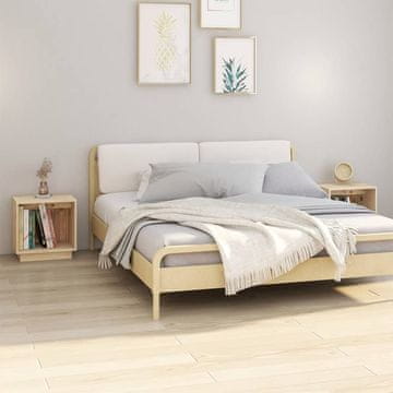 Vidaxl Noćni ormarići, set od 2, 40x30x40 cm, masivni borov drvo