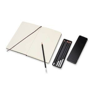 Sketchbook bilježnica i bojice, L, bez crta, tvrde korice, crna