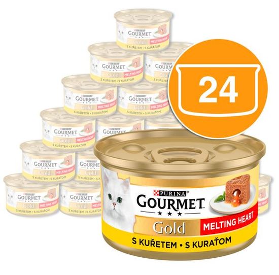 Gourmet Gold Melting Heart pašteta s piletinom i unutarnjim umakom, 24x85 g