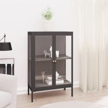 Vidaxl Bočni ormarić antracit 75x35x105 cm čelik i staklo