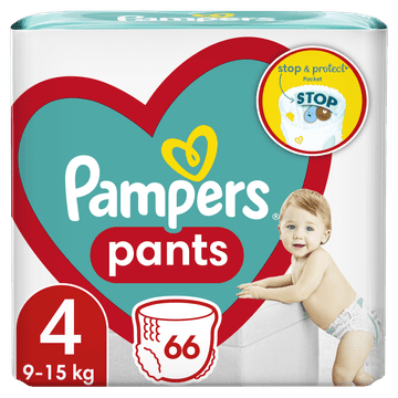 Pampers Pants pelene hlačice, Veličina 4, 9 -15 kg, 66 komada