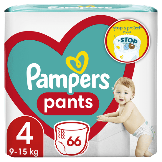 Pampers Pants pelene hlačice, Veličina 4, 9 -15 kg, 66 komada