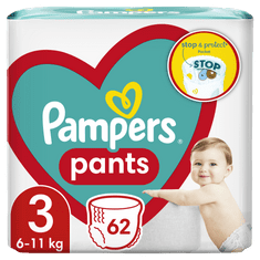 Pampers Pants pelene hlačice, Veličina 3, 6 -11 kg, 62 komada