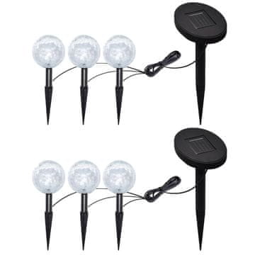 Vidaxl LED vrtne lampe, 6 kom, sa solarnim panelima i šiljcima