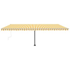 Vidaxl Tenda na ručno uvlačenje s LED svjetlima 600x350 cm žuto-bijela