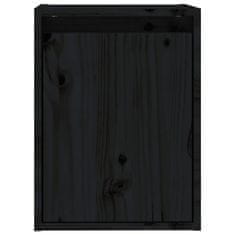 Vidaxl Zidni ormarići 2 kom crni 30 x 30 x 40 cm od masivne borovine