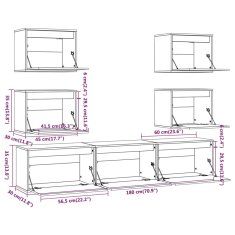 Vidaxl TV ormarići 7 kom od masivne borovine