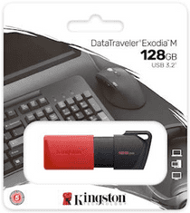 Kingston DT Exodia M USB stick, 128 GB, klizni priključak, crno-crvena (DTXM/128GB)