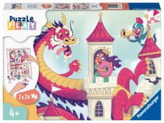 Ravensburger Puzzle & Play Zmaj u dvorcu, 2 x 24 dijelova