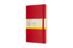 Moleskine bilježnica, L, karo, meki uvez, crvena