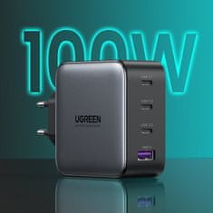 Ugreen punjač, GaN, USB-A i 3x USB-C, 100 W (40747)