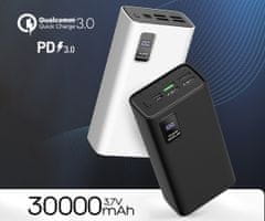 PMPB30WQC728B punjiva baterija, 30.000 mAh, QC 3.0, PD 3.0, USB-C, crna