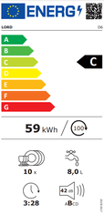 LORD D6 vgradbena perilica posuđa
