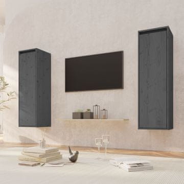 Vidaxl Zidni ormarići, set od 2, sivi, 30x30x100 cm, borovina
