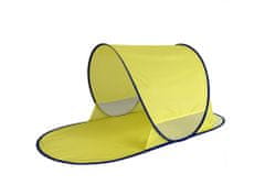 Teddies šator za plažu, s UV filterom, 140 x 70 x 62 cm, sklopivi, poliester/metal, ovalni, žuti, u platnenoj torbi